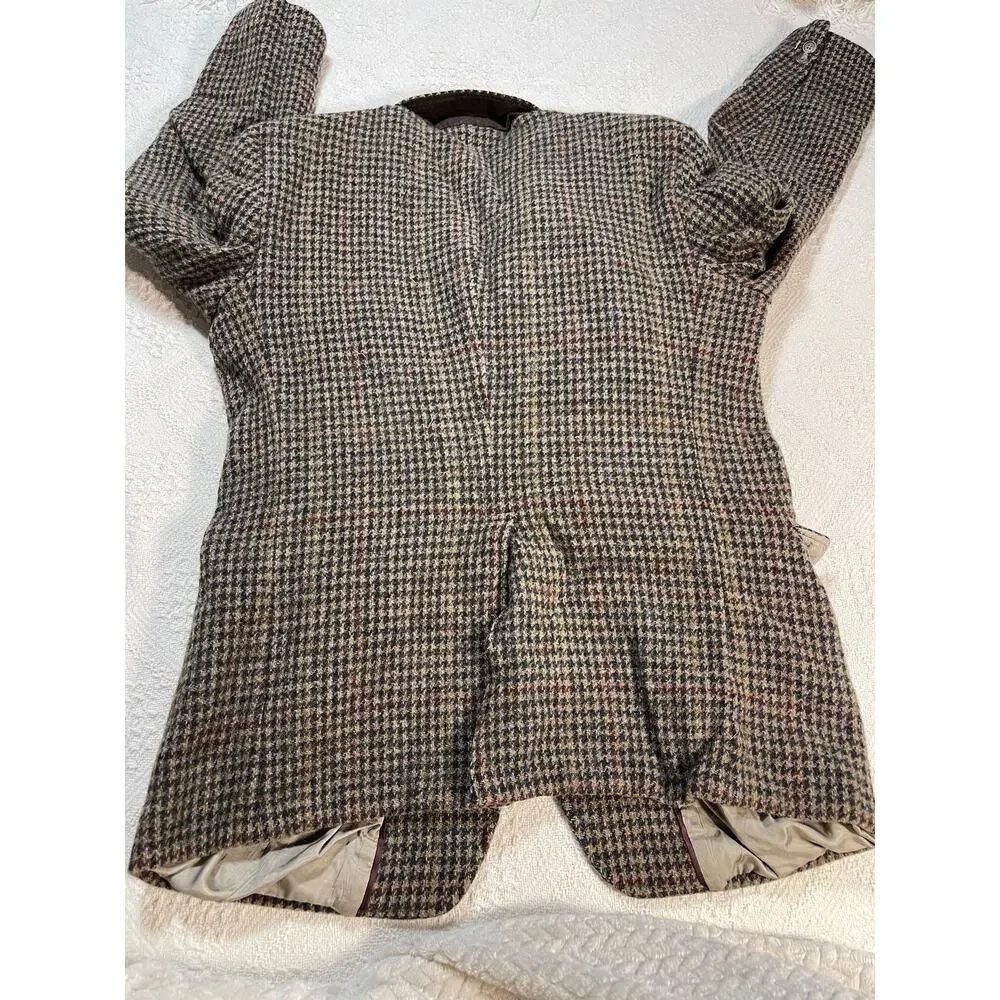 Vintage Huntington Men’s 42L Houndstooth Wool Blend Sport Coat